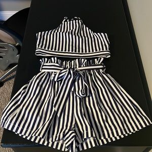 NWOT * Shein Navy & White 2 Piece Short Set Size 9 Youth